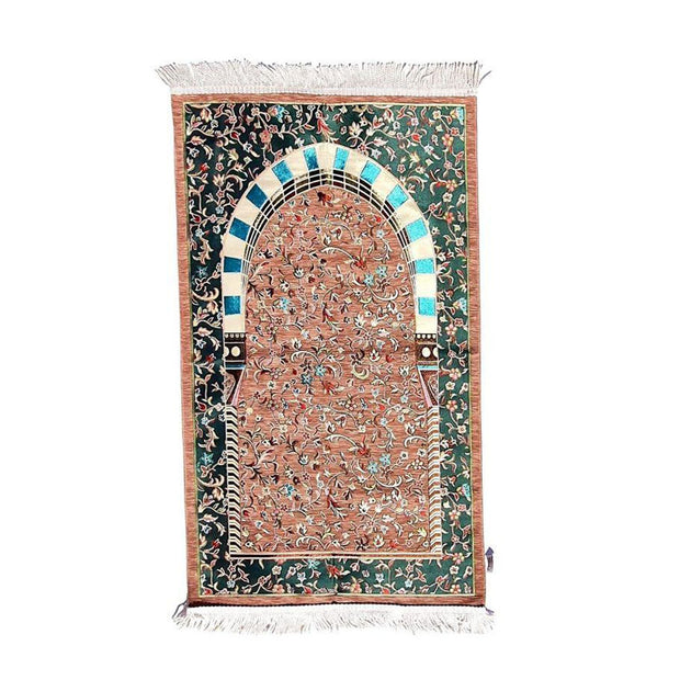 ALRUSHD TURKISH ALRAUDAH Orthopedic Prayer Mat Replica of Masjid Nabawi Arch and Pillar carpet at Madina Munavwarah.