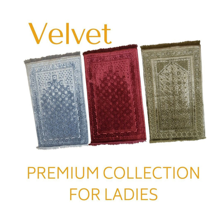 Premium Silky Velvet Ladies Orthopedic Prayer Mat Turkish Design